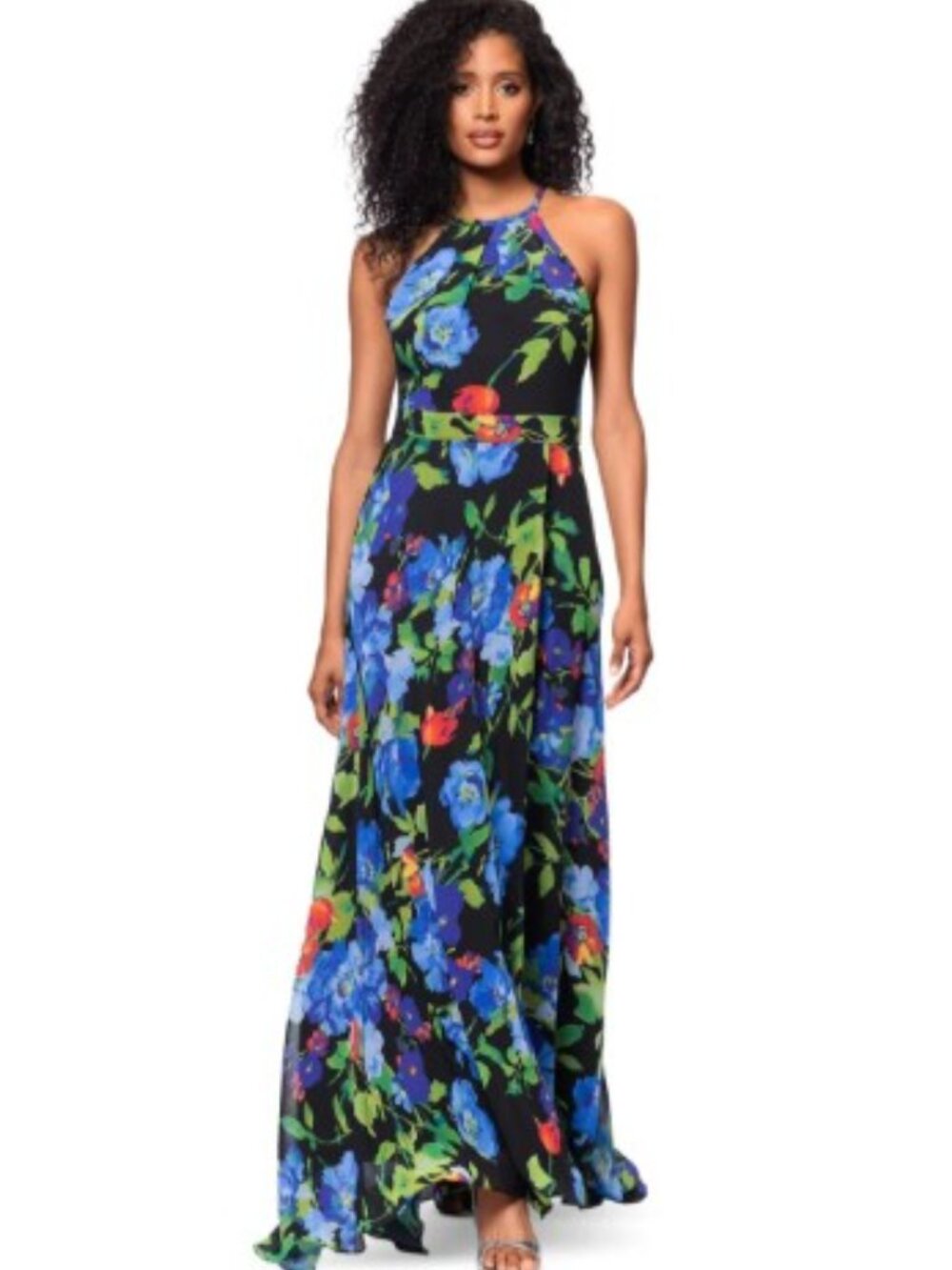 BETSEY & ADAM Floral Sleeveless Maxi Dress with Pockets Size 16W - Excellent